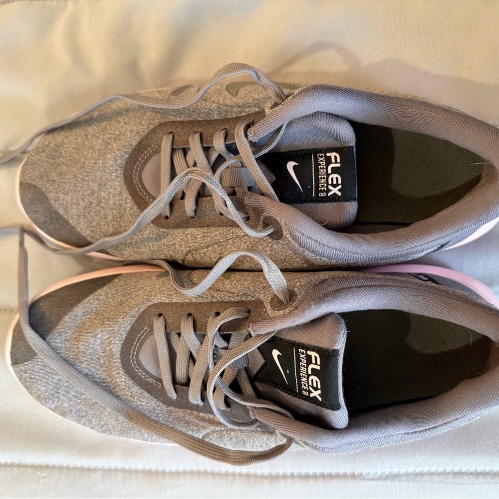 Nike Women's Gray and Pink Flex Sneakers
